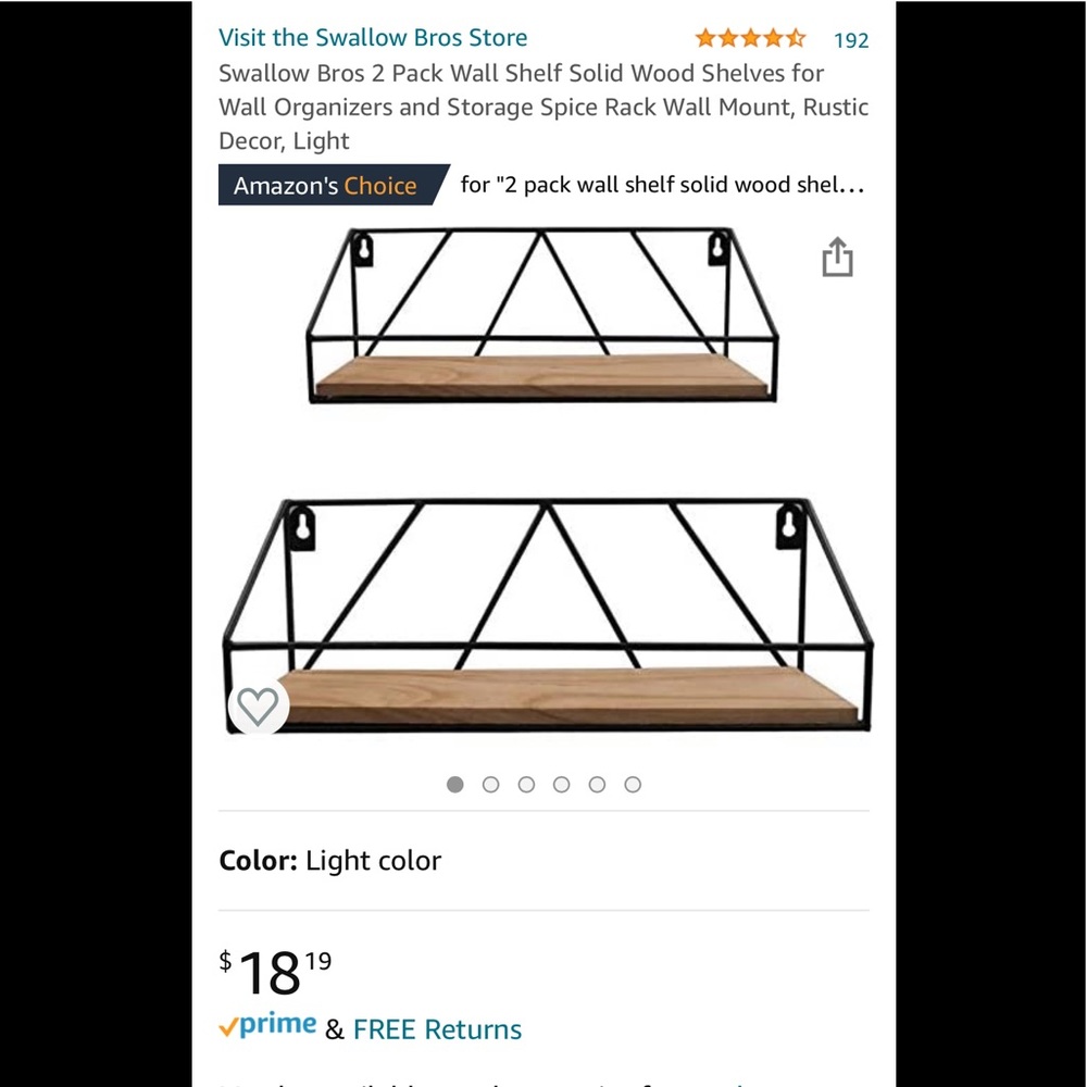 NWT 2 pack solid wood rustic shelves